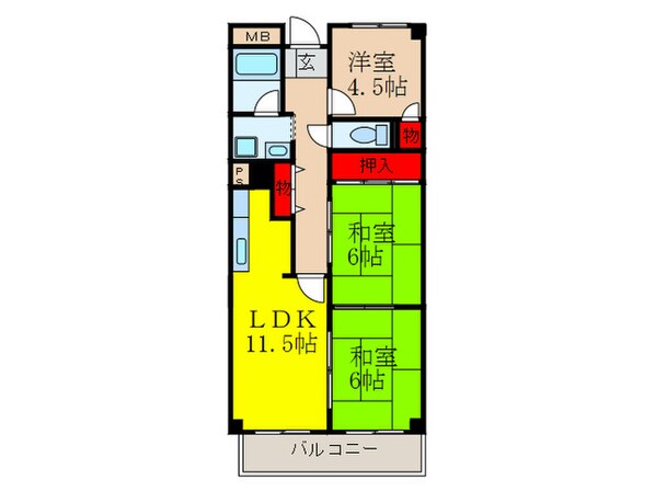 サンヒルズ千里の物件間取画像